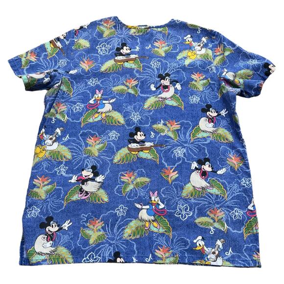 Disney Fab Four Tropical Hawaiian 4-Pocket Scrub Top Sz M - Picture 6 of 10